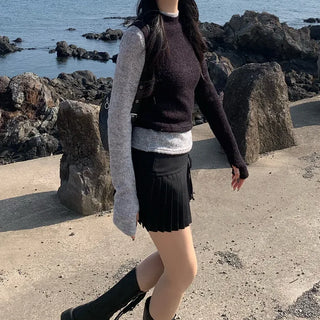 [SET] Two-tone Warmer T-shirt