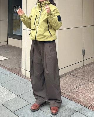 (Unisex) Wrap-design wide-leg slacks
