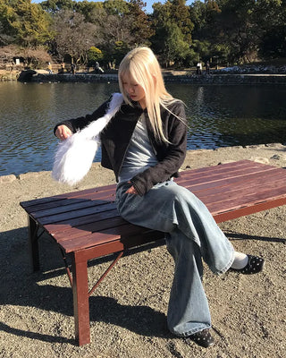 Round collar knit cardigan
