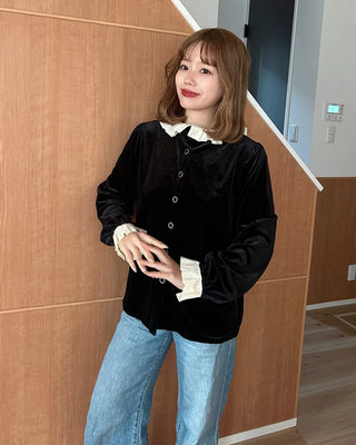 Frill-detailed layered blouse