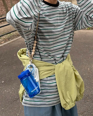 Color-blocked striped T-shirt