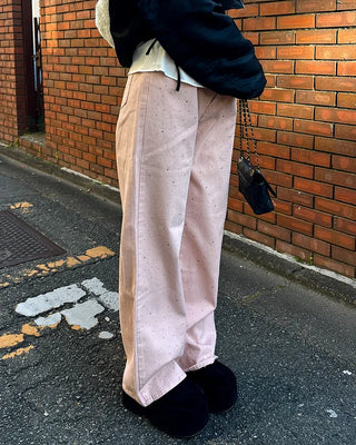 Cubic denim pants