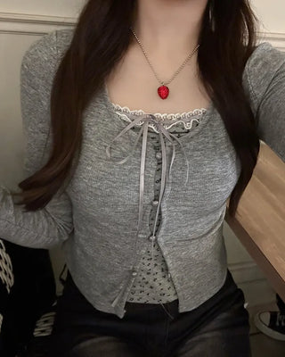 Flower camisole & cardigan set