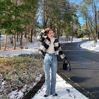Checked cropped jacket