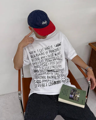 All-lettering short-sleeved T-shirt
