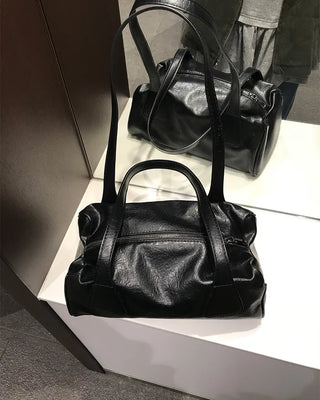 Square leather shoulder bag
