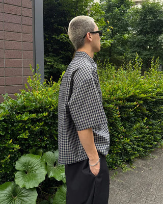 Checked cropped overshirt