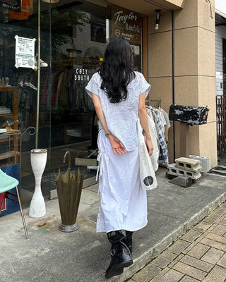 Wrap Ribbon Long Skirt