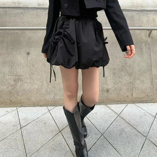 Balloon Shirred Mini Skirt