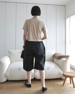 Basic half-neck T-shirt