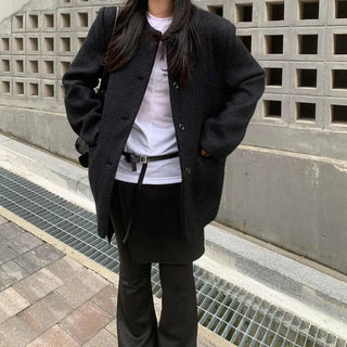 Mohair wool half coat