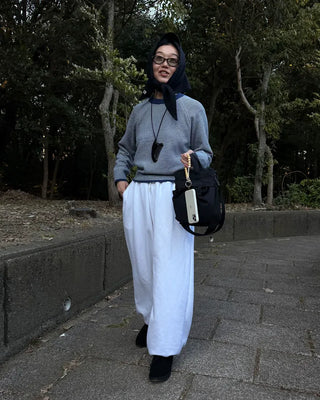 Striped round neck knit