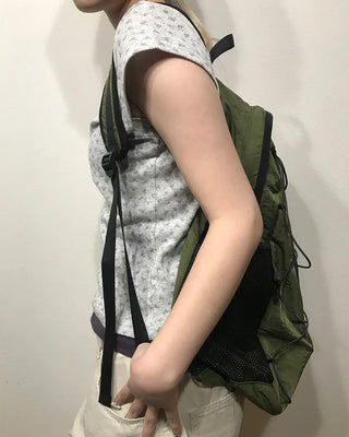 Nylon backpack with side pockets
