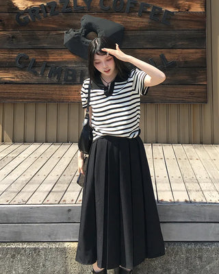 Striped short-sleeve knit