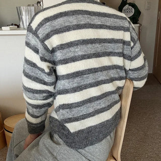 Striped Round Knit Sweater