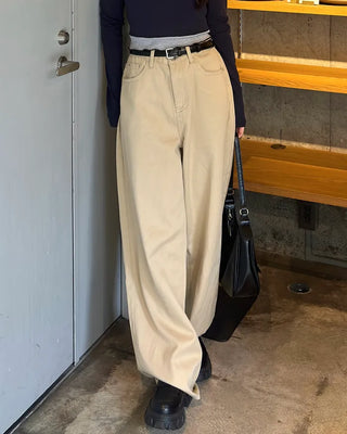 Wide-fit cotton pants