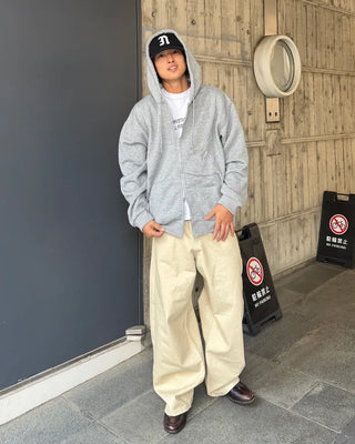 Fleece-lined hooded zip-up parka