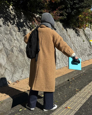 Boucle Collar Long Coat