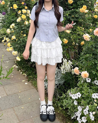 Pinstripe Cropped Shirt
