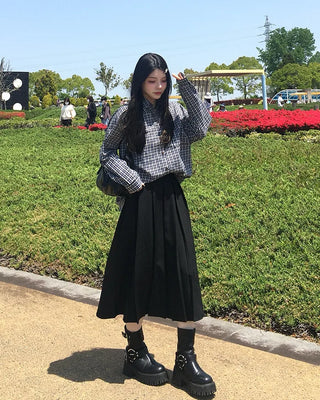 Oversized check shirt