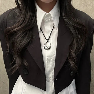 Butterfly string cross necklace
