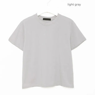 Basic semi-cropped color T-shirt