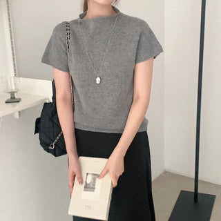 Wool half-neck knit