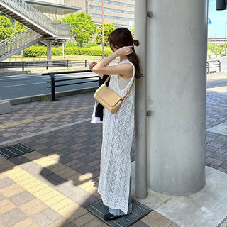 Perforated Long Knit Dress