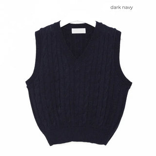 Twist V-neck knit vest