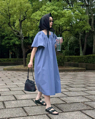Gathered Square Neck Dress