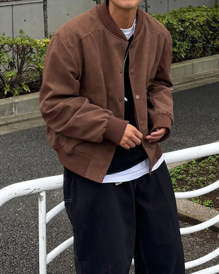 Suede bomber jacket
