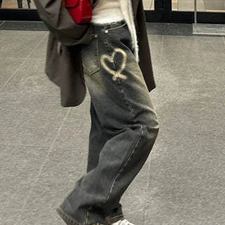 Heart Deep Wash Denim Pants