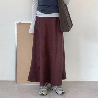 Suede long skirt