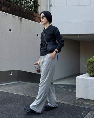 Button-up polo collar knit sweater
