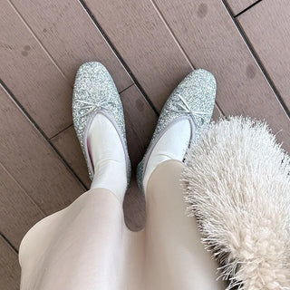Sequin flat shoes
