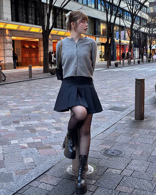 Crop Round Knit Cardigan