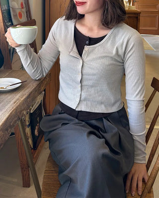 Layered crop cardigan