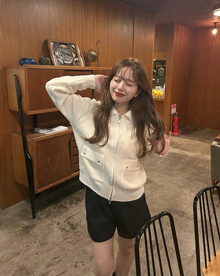 Colored double zip-up jacket