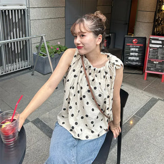 Polka Dot Ribbon Blouse