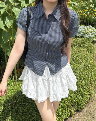 Slim puff shirt