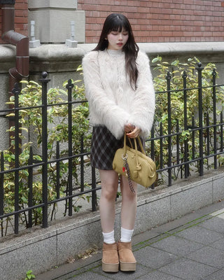 Checkered mini skirt