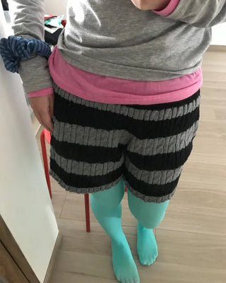 Striped knit shorts