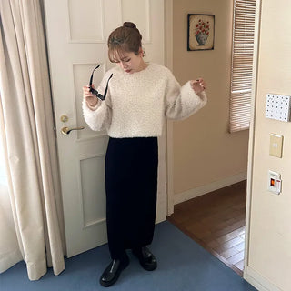Knit long skirt