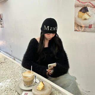 Fur knit cardigan