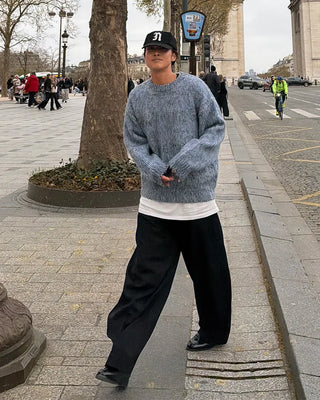 Two-tone brushed knit