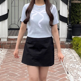 Ribbon Half-Sleeve Knit