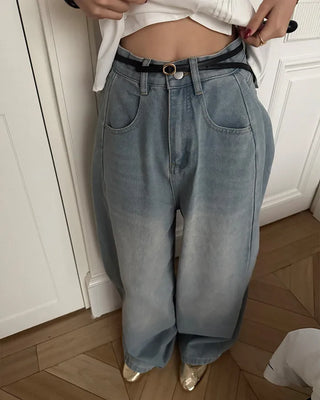 Wide denim pants