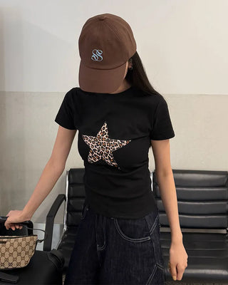 Leopard Star Short-Sleeved T-Shirt