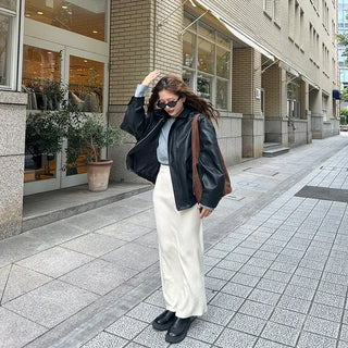 Colored leather jacket