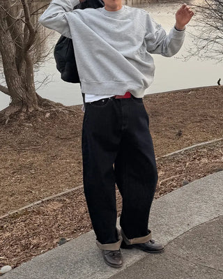 Non-faded denim pants